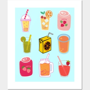 Variety Of Juices For Healthy Living Posters and Art